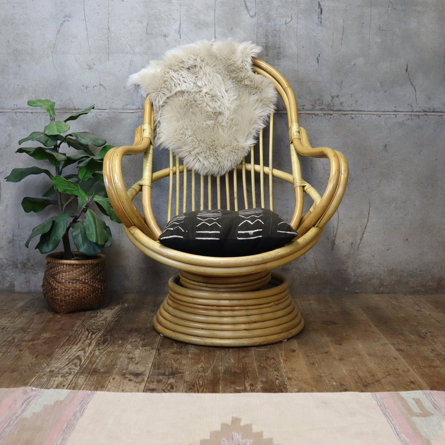 vintage_boho_bamboo_cane_swivel_egg_rocking_chair