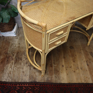 Vintage Boho Rattan & Bamboo Dressing Table - 1510b
