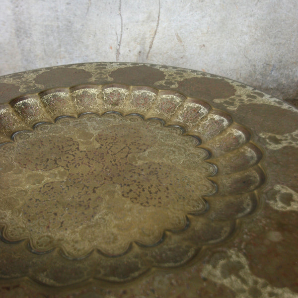 Antique Moorish Arabic Brass Table