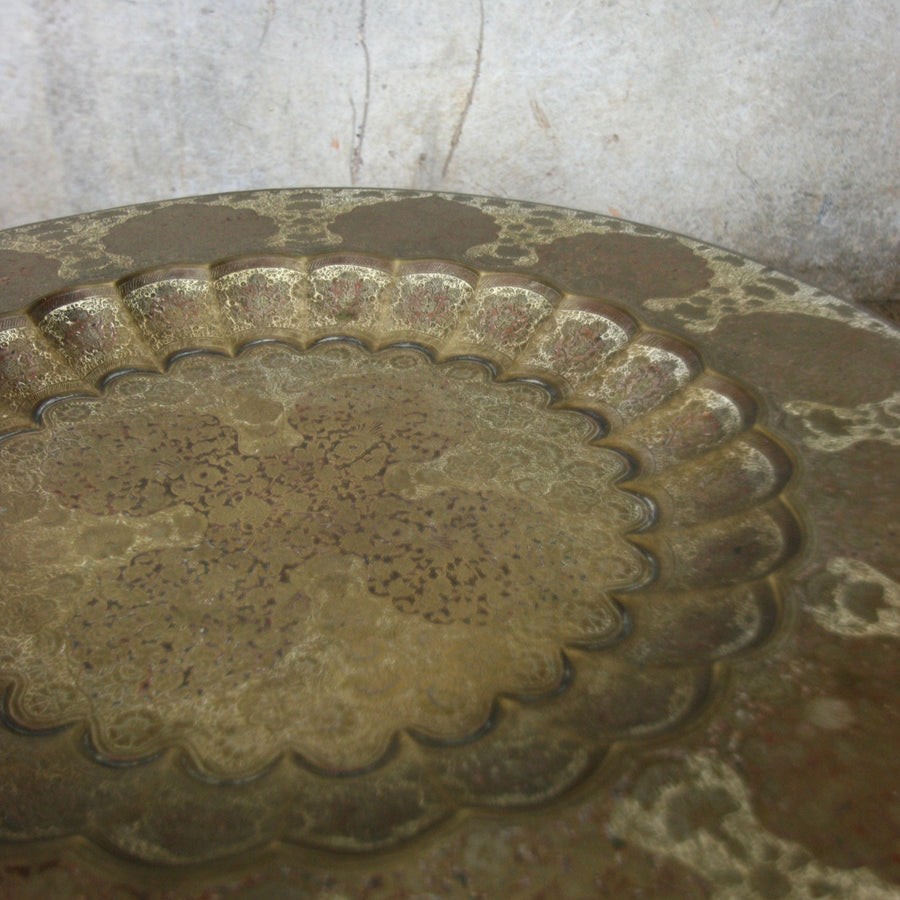 Antique Moorish Arabic Brass Table