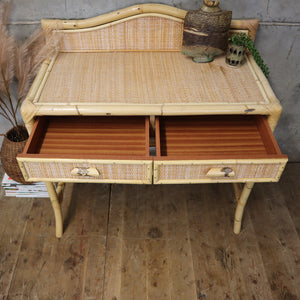 vintage_boho_rattan_cane_bamboo_dressing_table