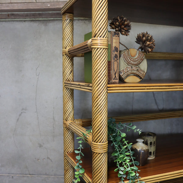 vintage_boho_rattan_cane_bamboo_shelving_storage_bookcase