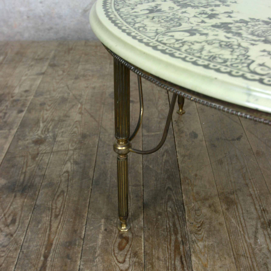 Vintage Brass & Onyx Effect Coffee Table