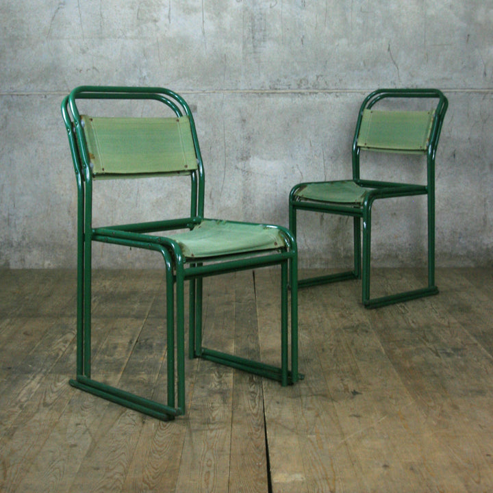 X4 Vintage Industrial Pel Stacking Chairs (set of four)