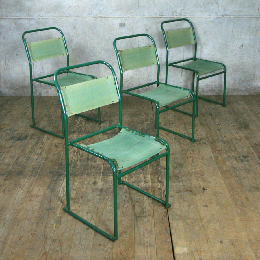 X4 Vintage Industrial Pel Stacking Chairs (set of four)