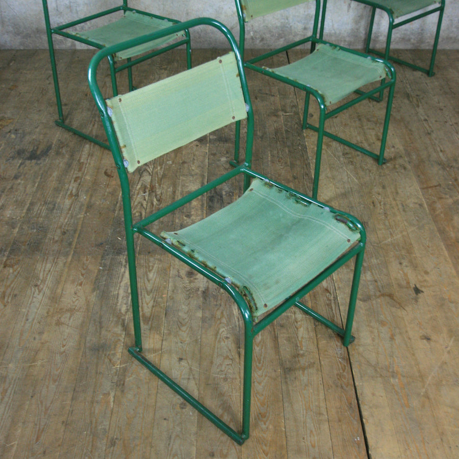 X4 Vintage Industrial Pel Stacking Chairs (set of four)