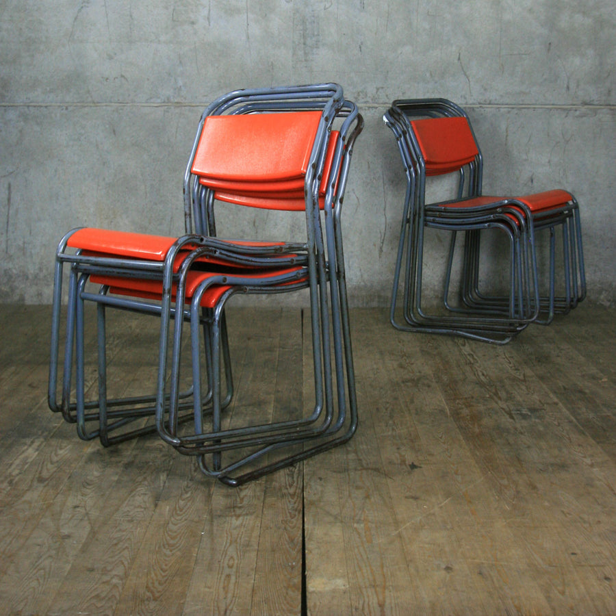 X7 Vintage Industrial School Stacking Chairs (set of seven)