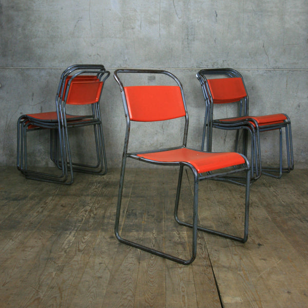 X7 Vintage Industrial School Stacking Chairs (set of seven)