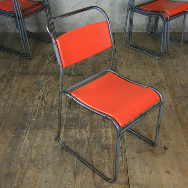 X7 Vintage Industrial School Stacking Chairs (set of seven)