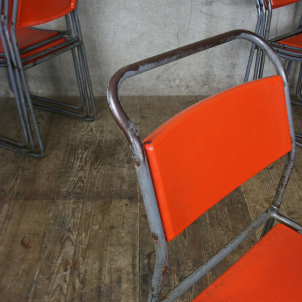 X7 Vintage Industrial School Stacking Chairs (set of seven)