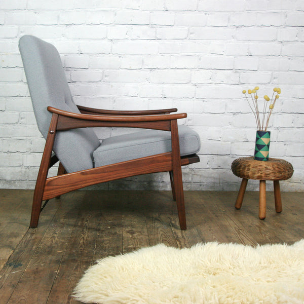 Mid Century Teak Reclining Armchair