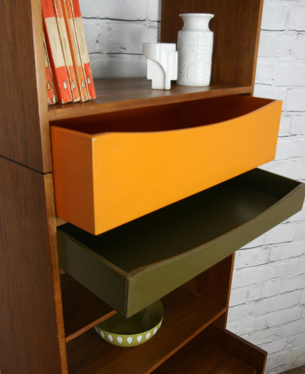 Danish Teak Modular Wall Unit Shelving #2 Orange