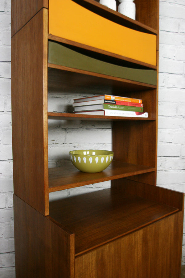 Danish Teak Modular Wall Unit Shelving #2 Orange