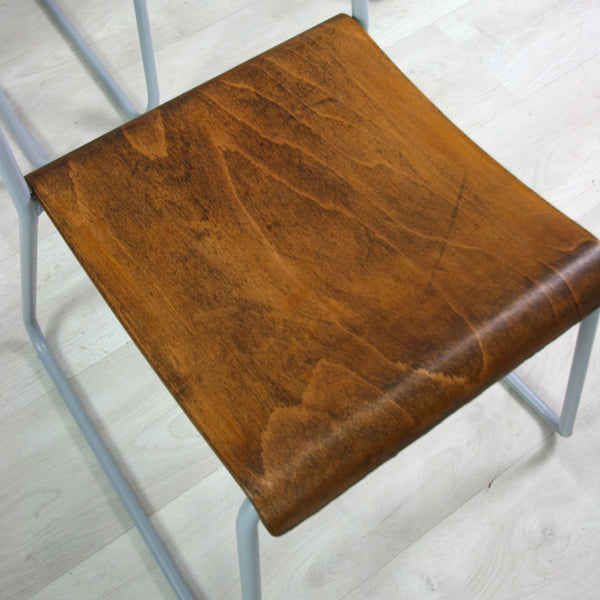 6 Vintage School Stacking Chairs