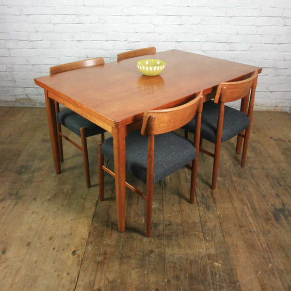 Danish Mid Century Teak Extending Draw Leaf Dining Table