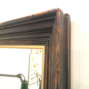 Vintage Black Framed Barber Shop Mirror