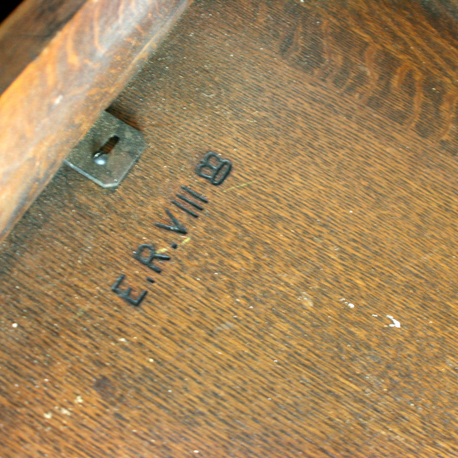 Edwardian ERVIII Vintage Oak Drop Leaf Desk (1 of 2)