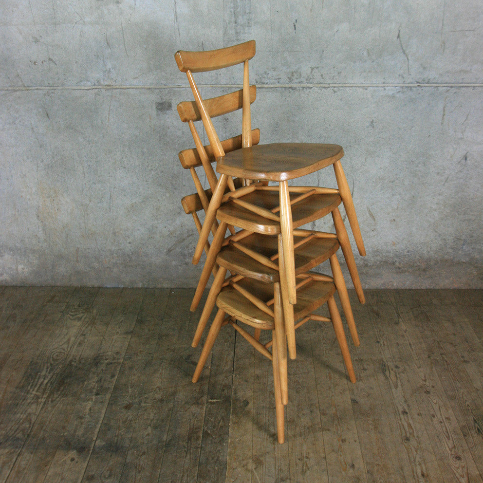 1 x Mid Century Ercol 392 Junior Stacking Chair – Mustard Vintage