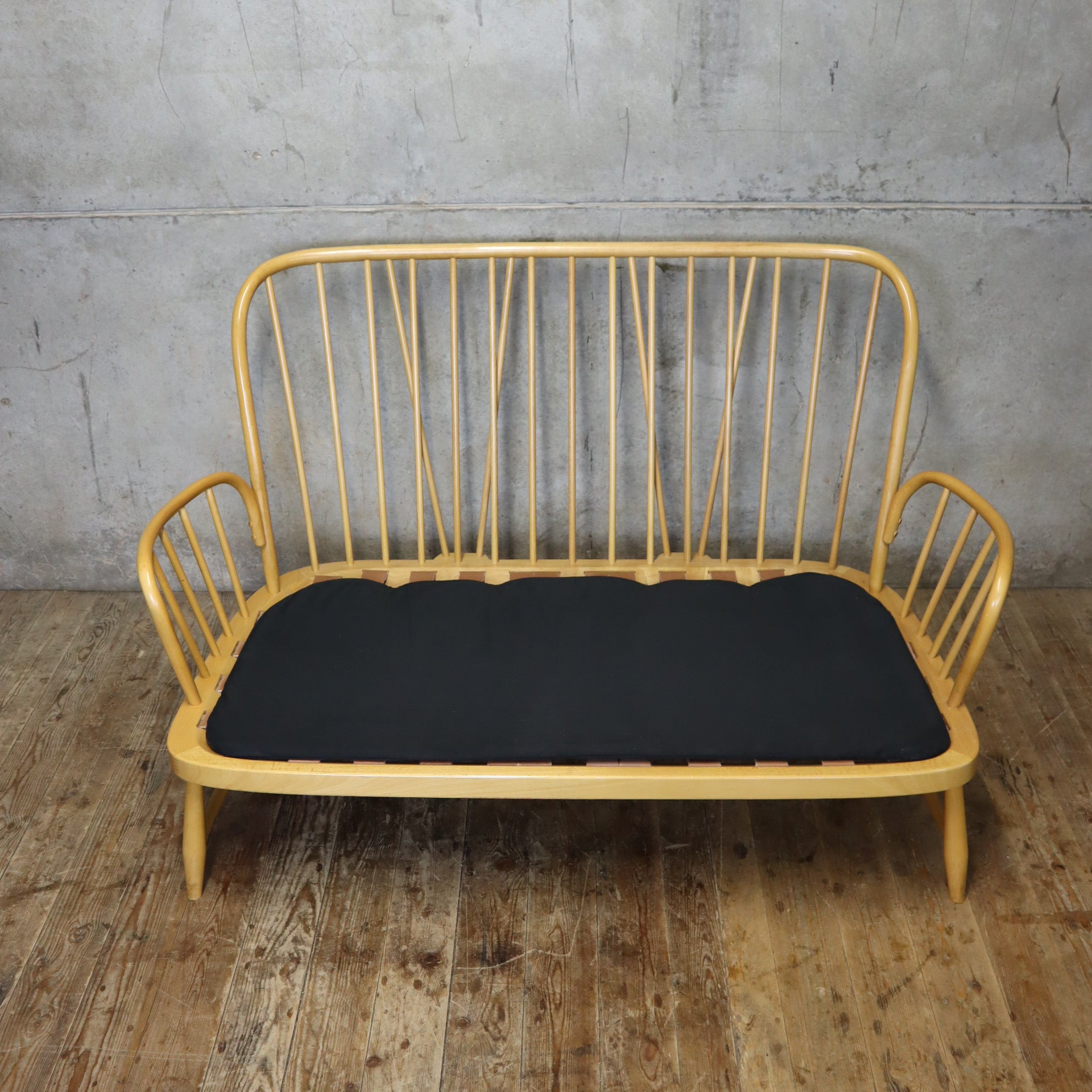 Mid Century Ercol Jubilee Two Seater Sofa 0403e Mustard Vintage