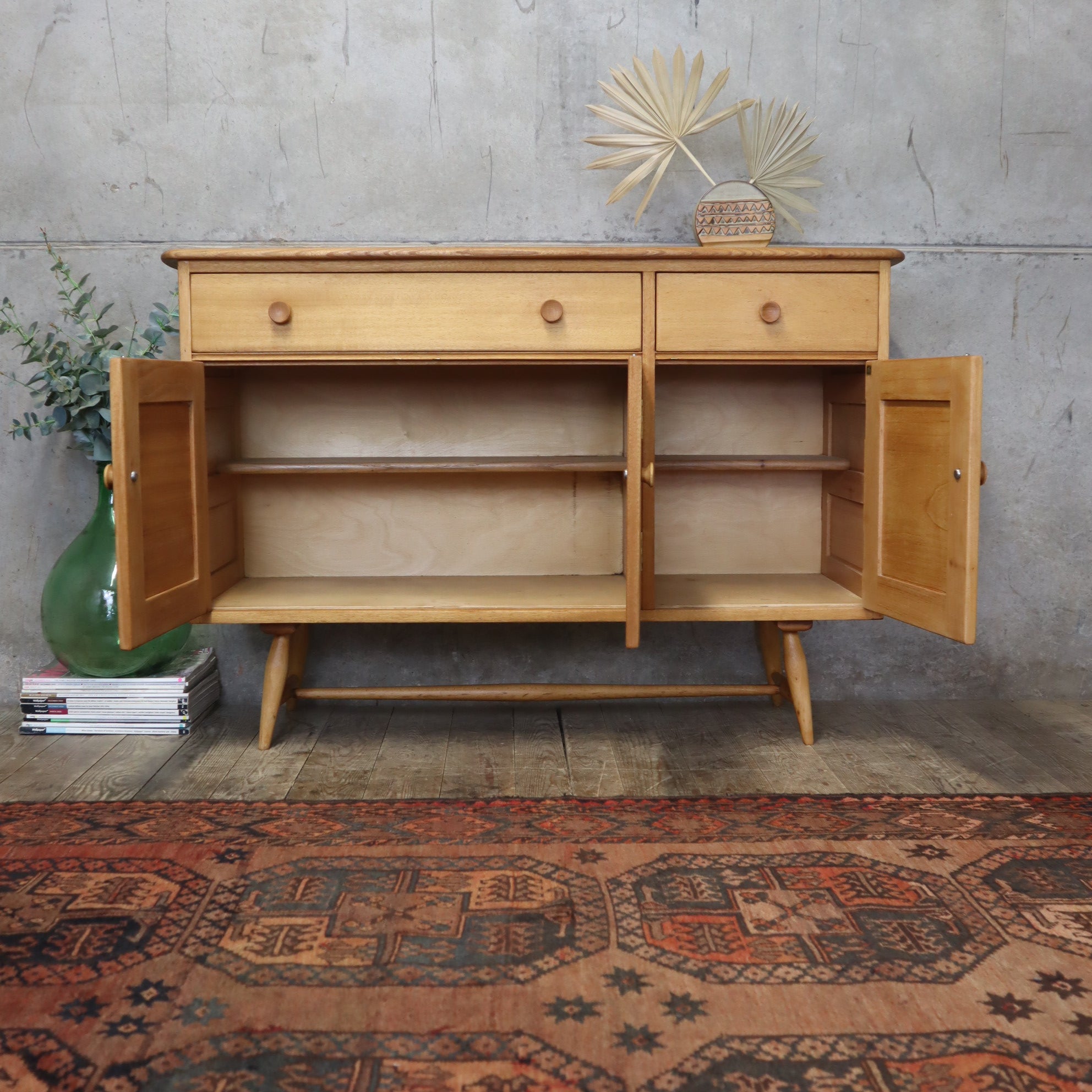 Ercol Mid Century Sideboard Model 351 – 0105c – Mustard Vintage
