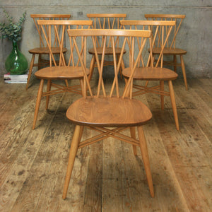 X6 Mid Century Ercol Candlestick Chiltern Chairs - 1012d