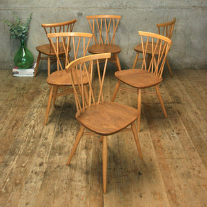 X6 Mid Century Ercol Candlestick Chiltern Chairs - 2403a