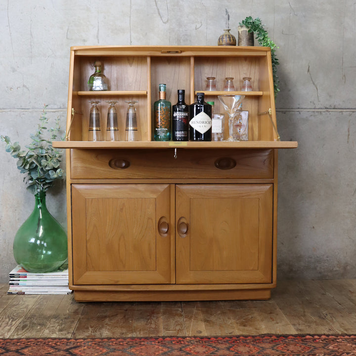 vintage_ercol_elm_windsor_bureau_drinks_cabinet