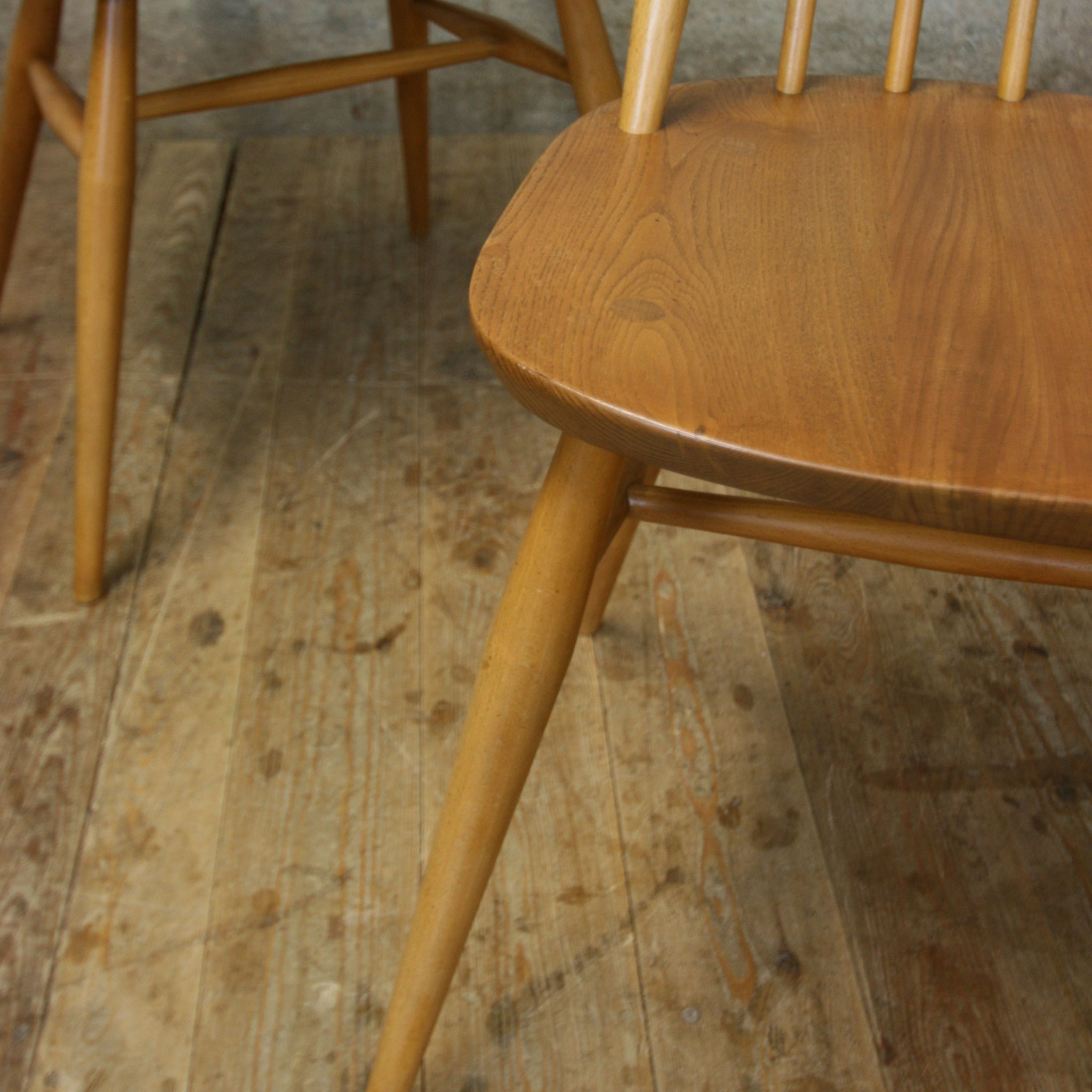 X4 Set of Four Vintage Ercol Goldsmith Chairs - 0212f – Mustard 