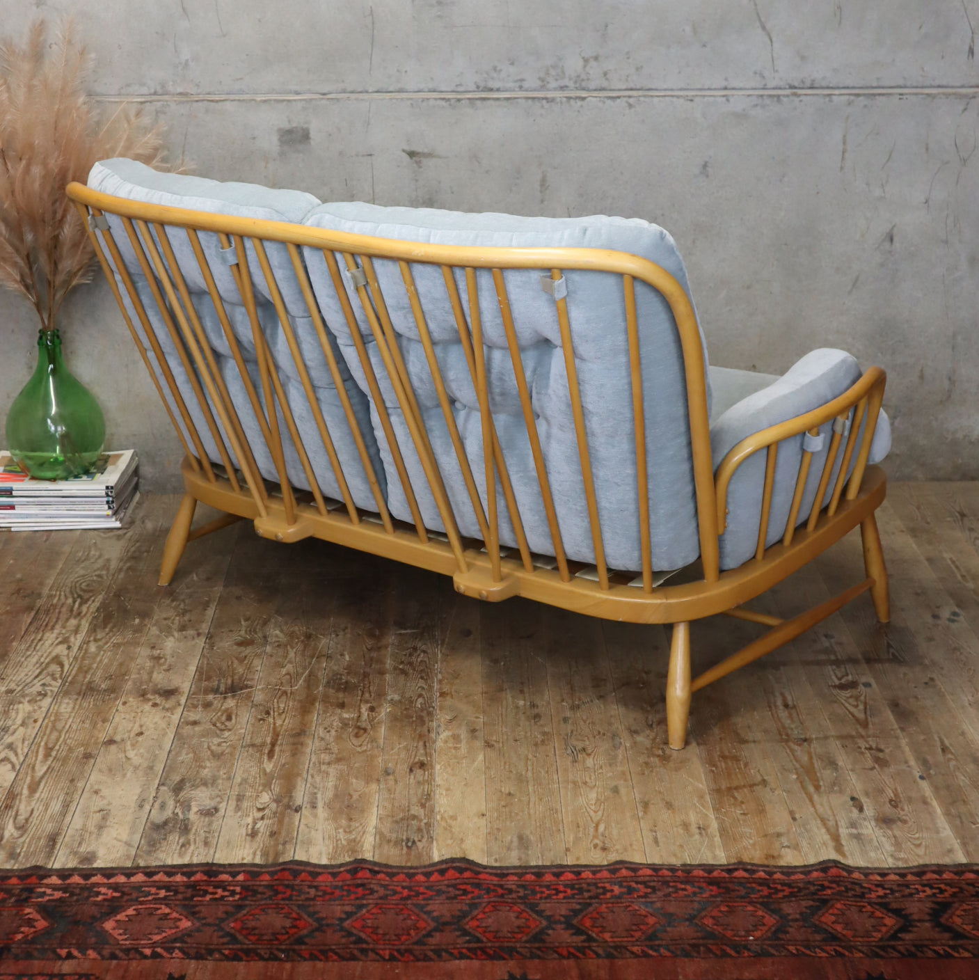 Vintage Ercol Jubilee Two Seater Sofa 2701h Mustard Vintage