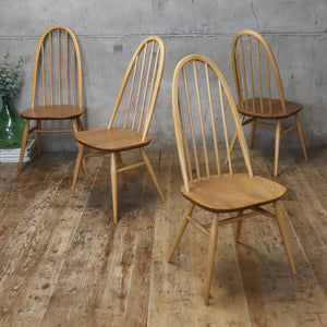 X4 Set of Four Vintage Ercol Quaker 'Model 365' Chairs - 1211a