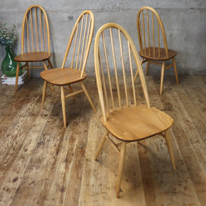 X4 Set of Four Vintage Ercol Quaker 'Model 365' Chairs - 1211a
