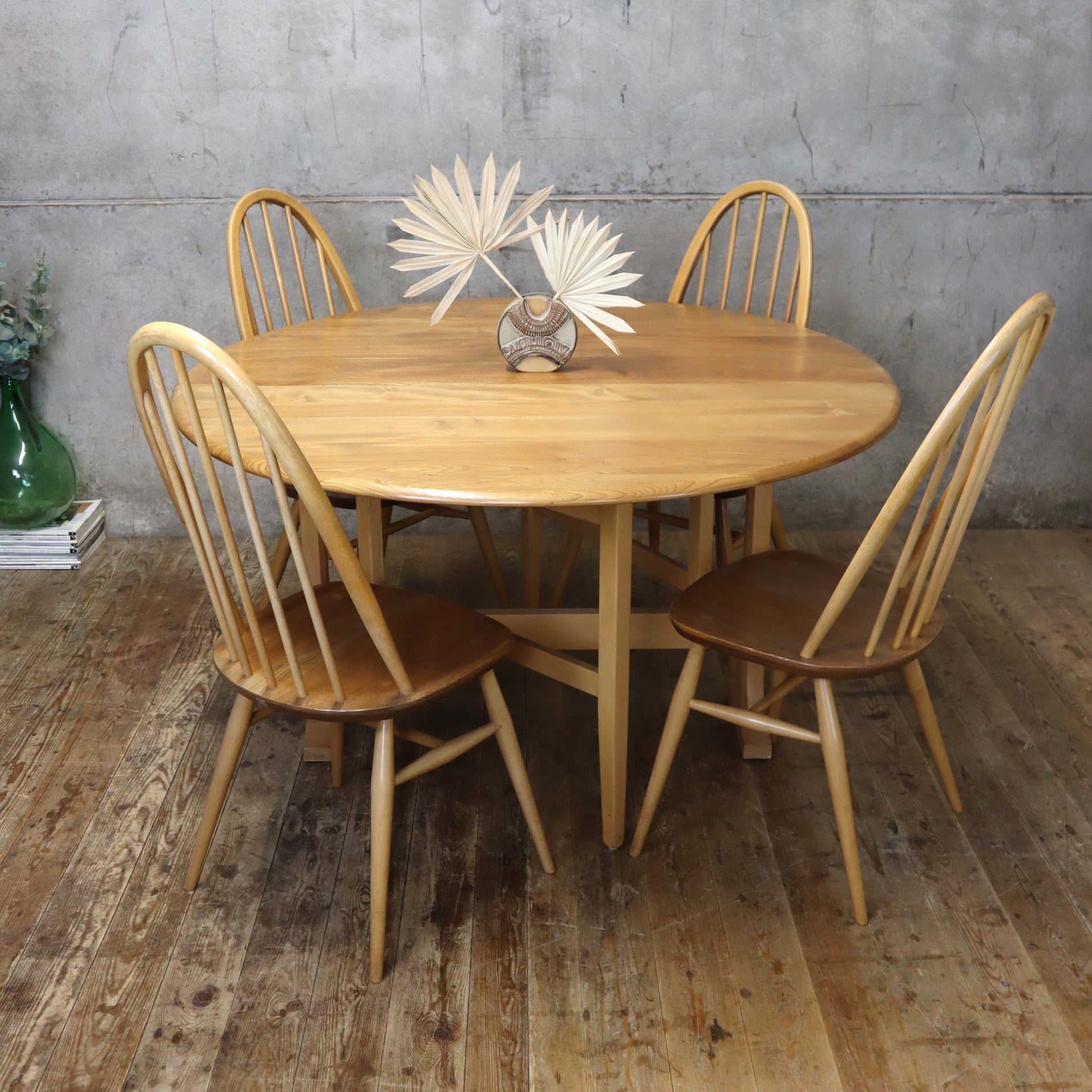 Vintage Ercol Windsor Gate Leg Folding Dining Table - 1211c – Mustard ...