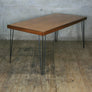 Reclaimed Teak School Table with Hairpin Legs