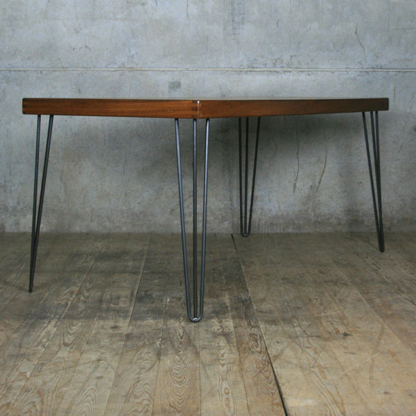 Reclaimed Teak School Table with Hairpin Legs