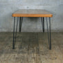 Reclaimed Teak School Table with Hairpin Legs