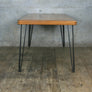 Reclaimed Teak School Table with Hairpin Legs