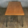 Reclaimed Teak School Table with Hairpin Legs