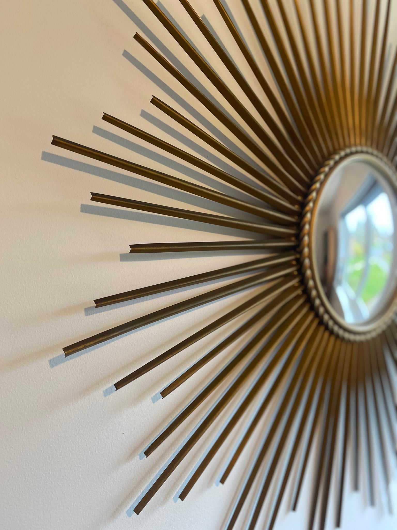 Large Vintage Chaty Vallauris Sunburst Mirror – Mustard Vintage