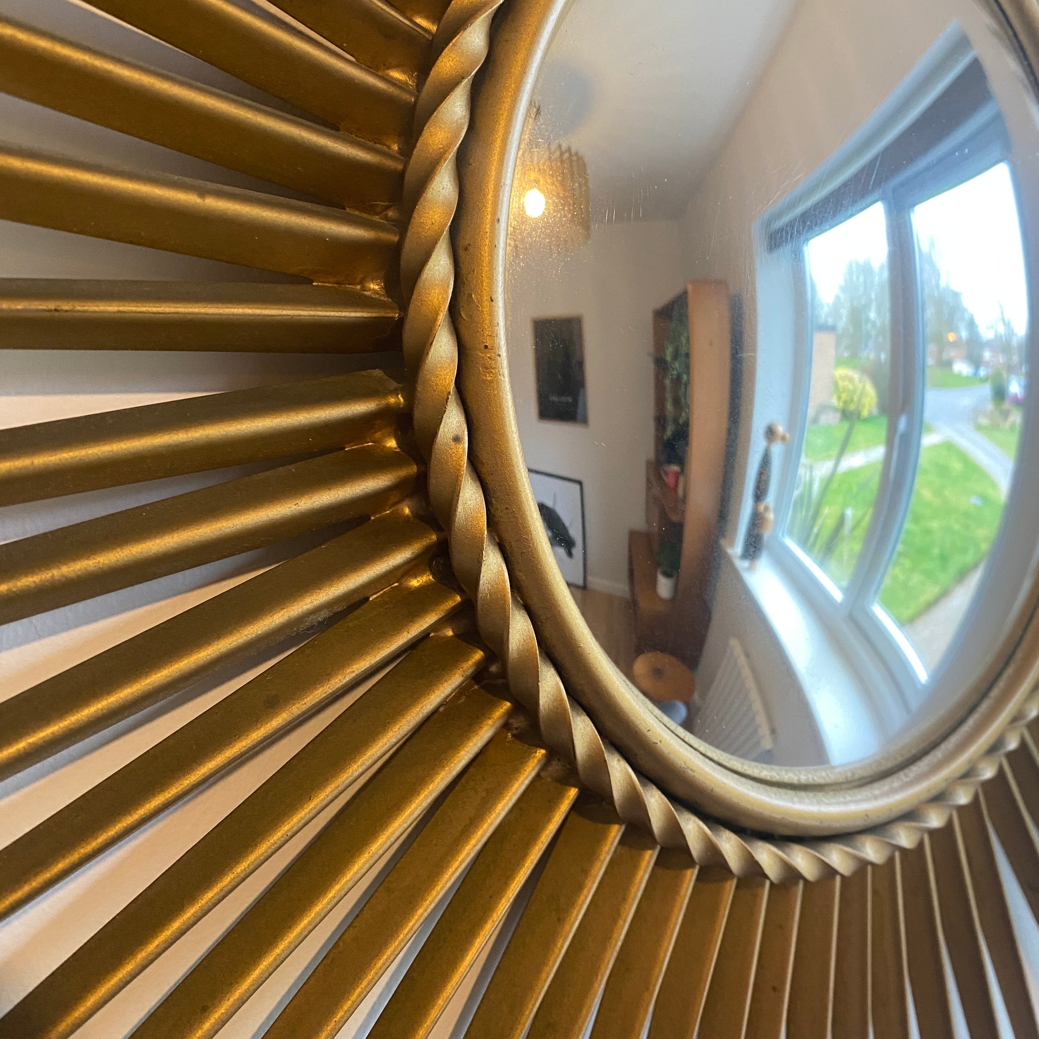 Large Vintage Chaty Vallauris Sunburst Mirror – Mustard Vintage