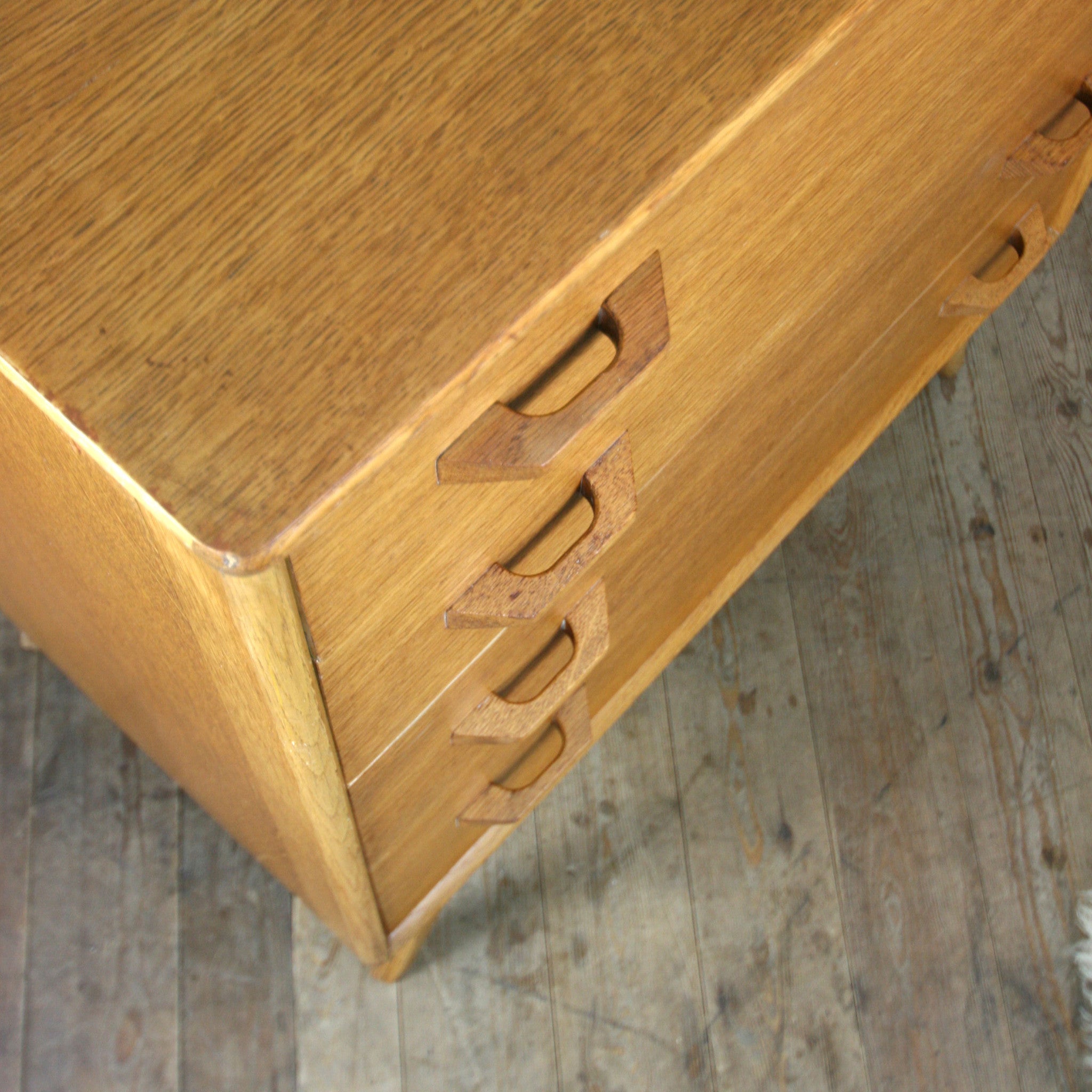 GPlan Brandon Mid Century Oak Chest of Drawers Mustard Vintage