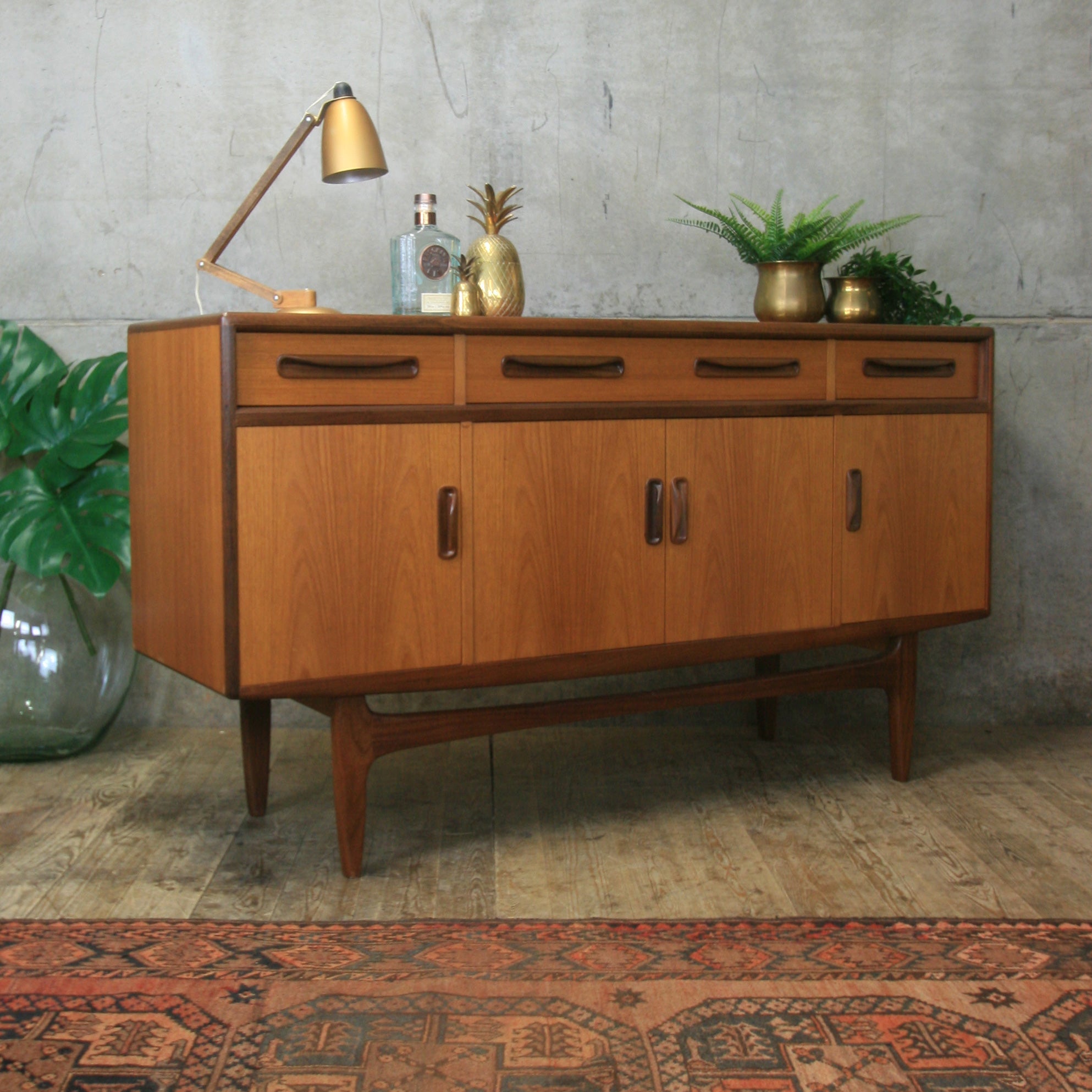 Mid Century GPlan Small Fresco Teak Sideboard Mustard Vintage