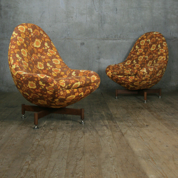 Mid Century Swivel Egg Chair (prop use) - Pair Available