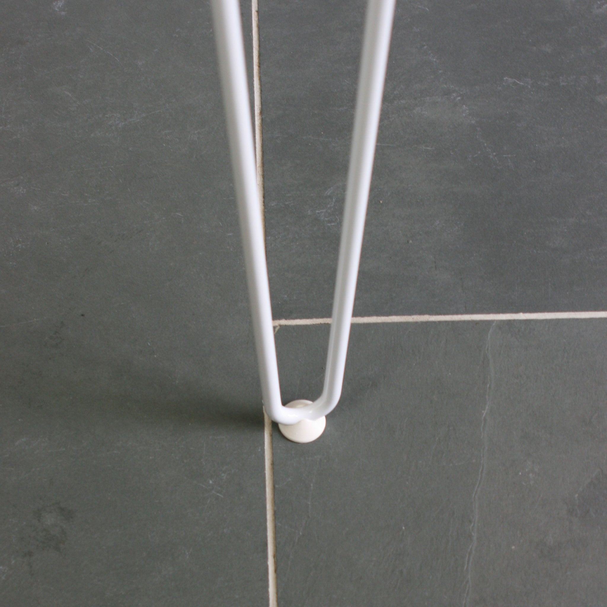 Reclaimed Hairpin Desk / Table Grey Top/White Legs Mustard Vintage