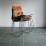 X4 Hans Brattrud Mid Century Scandia Stacking Chairs
