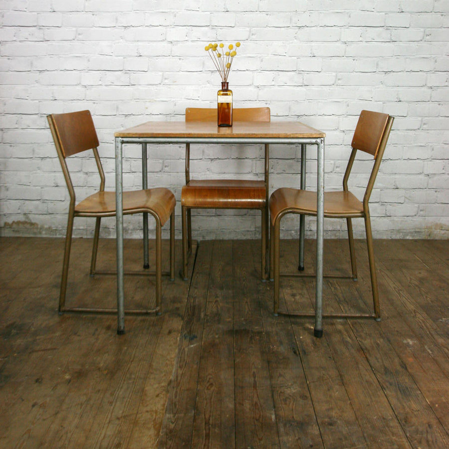 8 Vintage Industrial School Stacking Chairs
