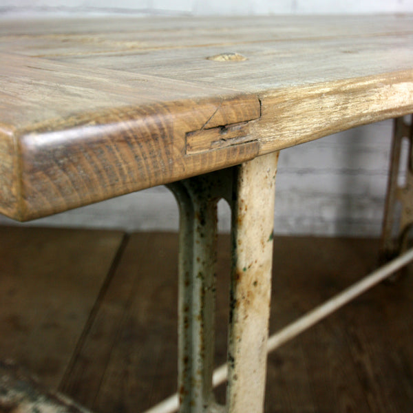 Reclaimed Cast Iron Industrial Dining Table - Retail / Shop Display.