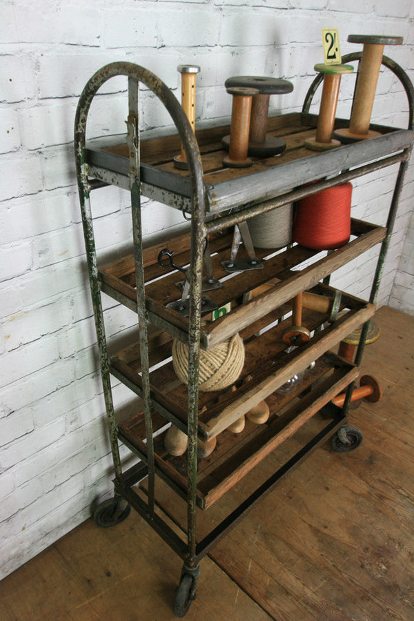 Vintage Industrial Factory Shoe Rack Trolley #1 – Retail Shop Display