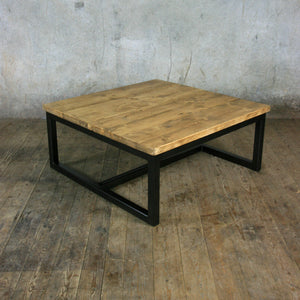 'The Harnall' Square Rustic Coffee Table - In stock
