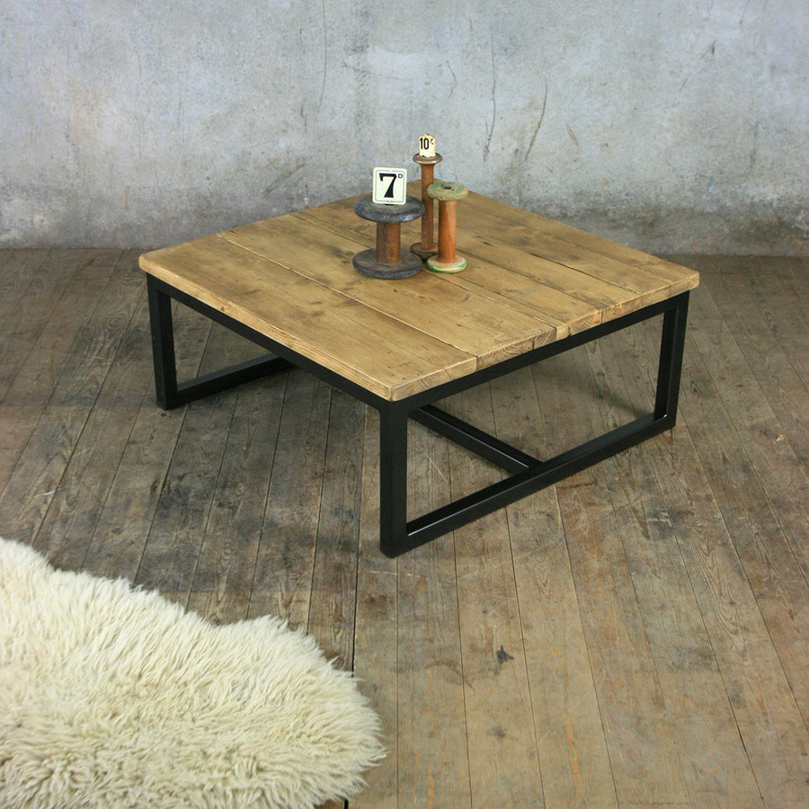 'The Harnall' Square Rustic Coffee Table - In stock