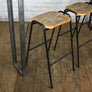 A Set of Three Rustic Bar Height Stools